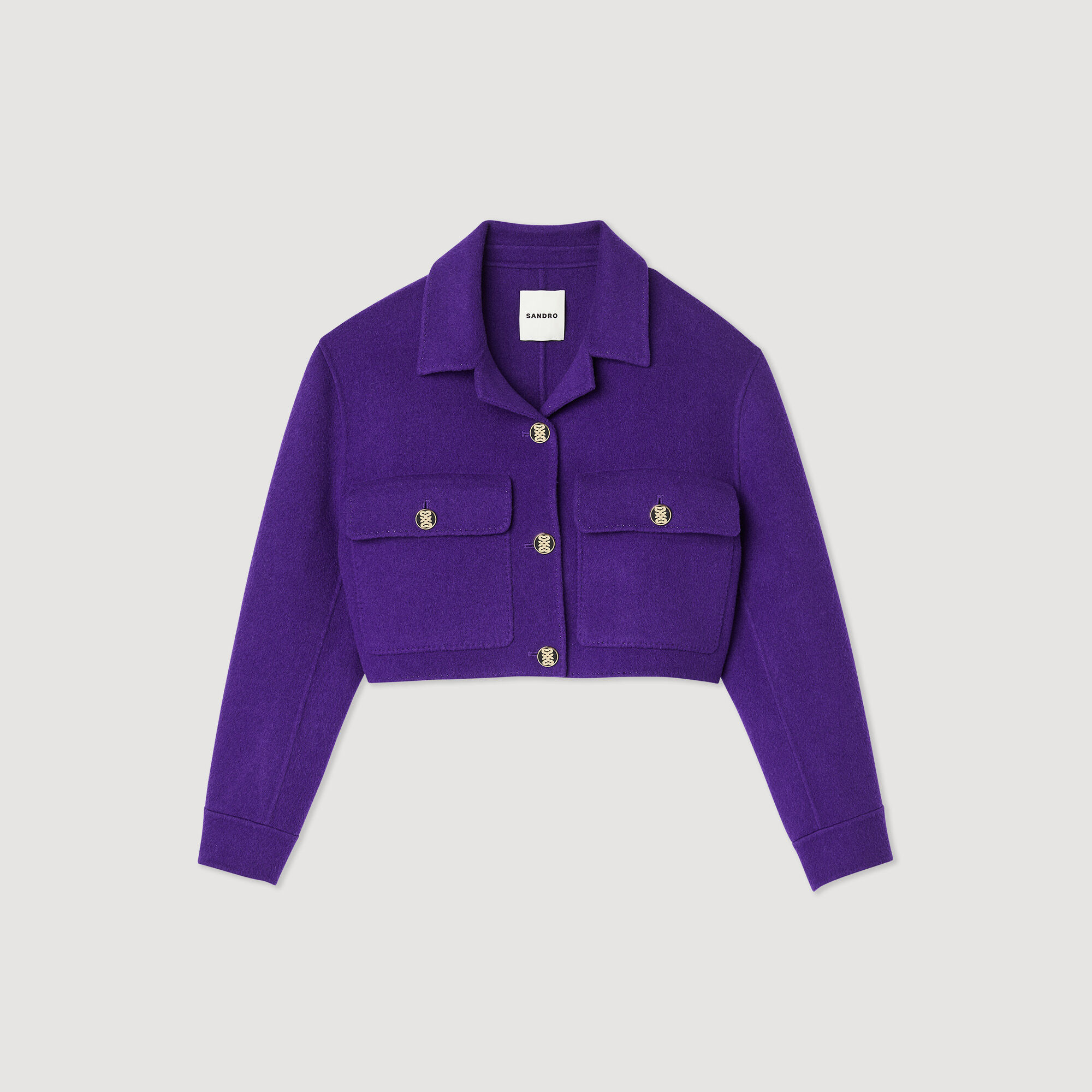 Cropped purple jacket sale