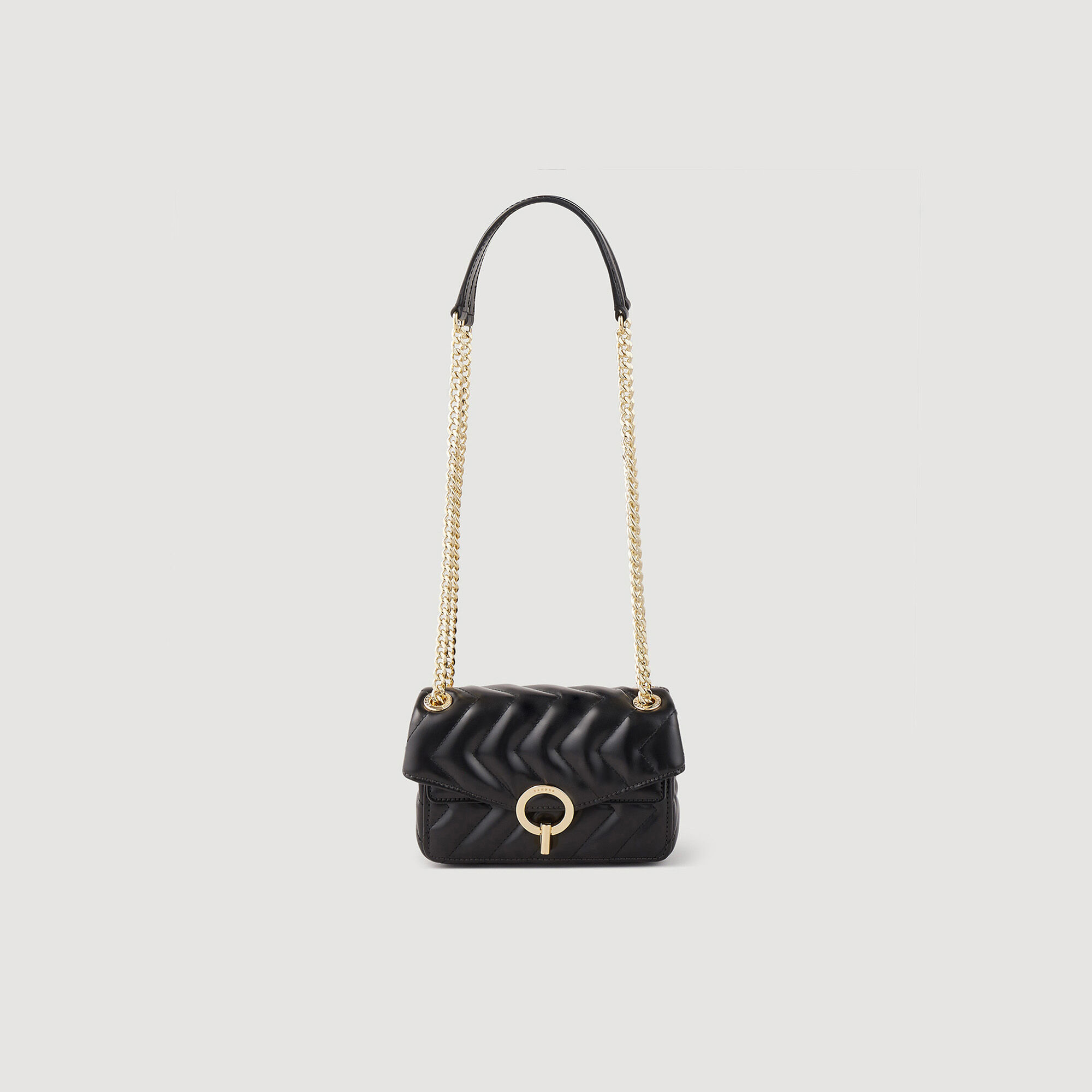 Plain Leather Yza Mini Bag : Bags&nbsp; color Black