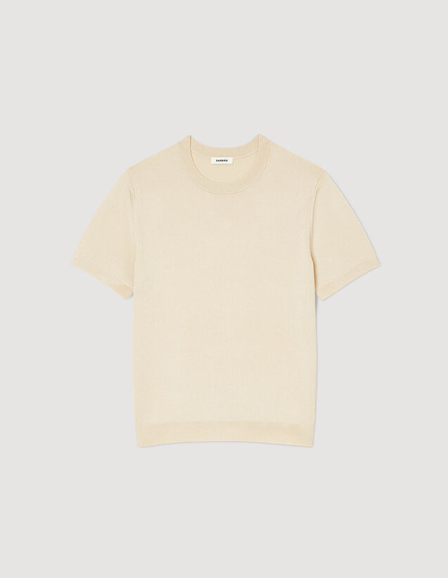 Knitted T-Shirt : T-shirts & Polo shirts color Light sand