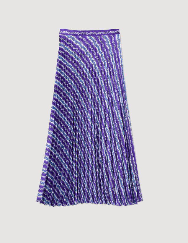 Long Printed Skirt : Skirts & Shorts color Purple / Blu