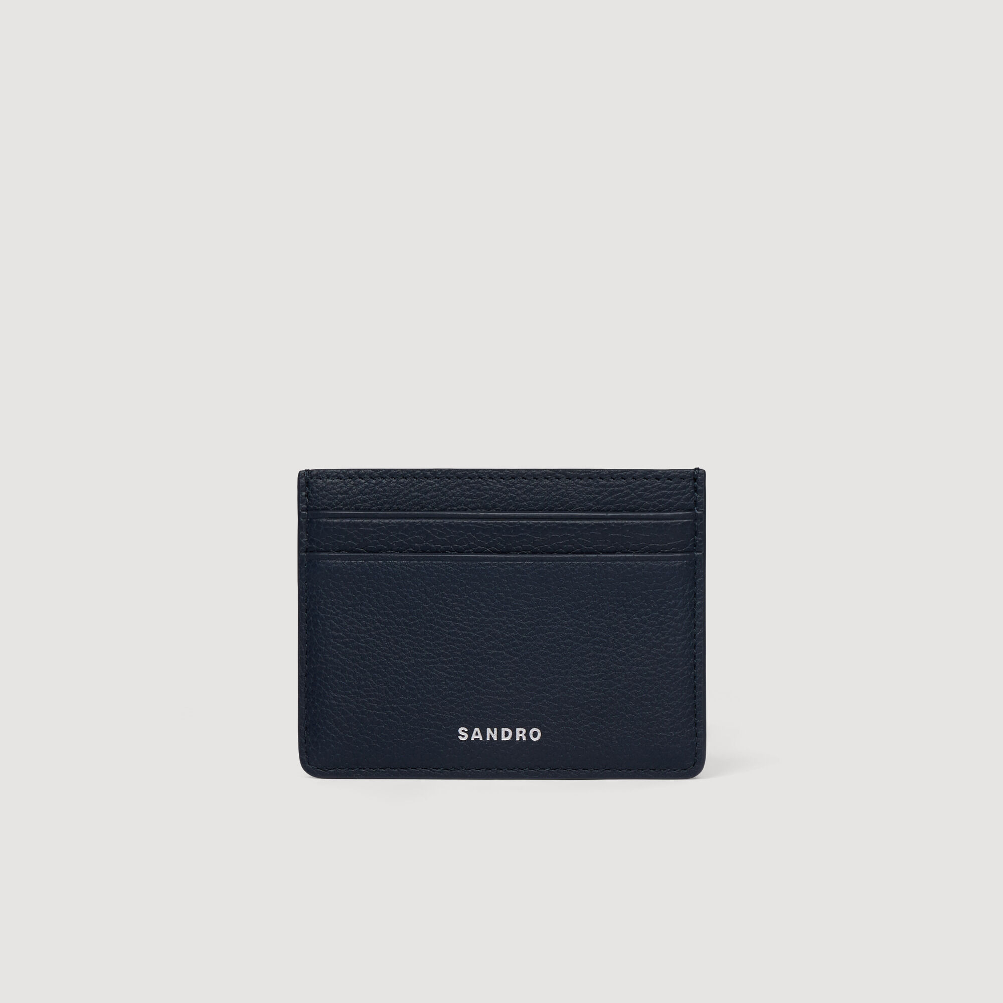 Grained Leather Card Holder : Other Accessories&nbsp; color Navy Blue