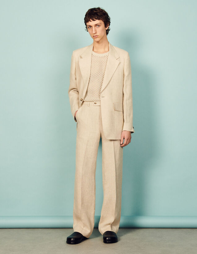 Linen Suit Jacket : Suits & Tuxedos color Sand