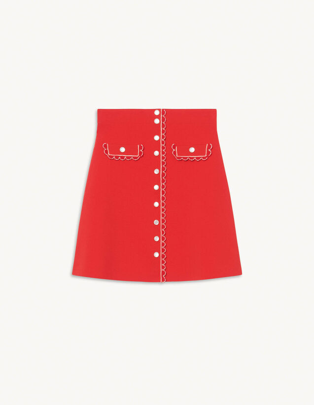 Short Knitted Skirt : Skirts & Shorts color Red