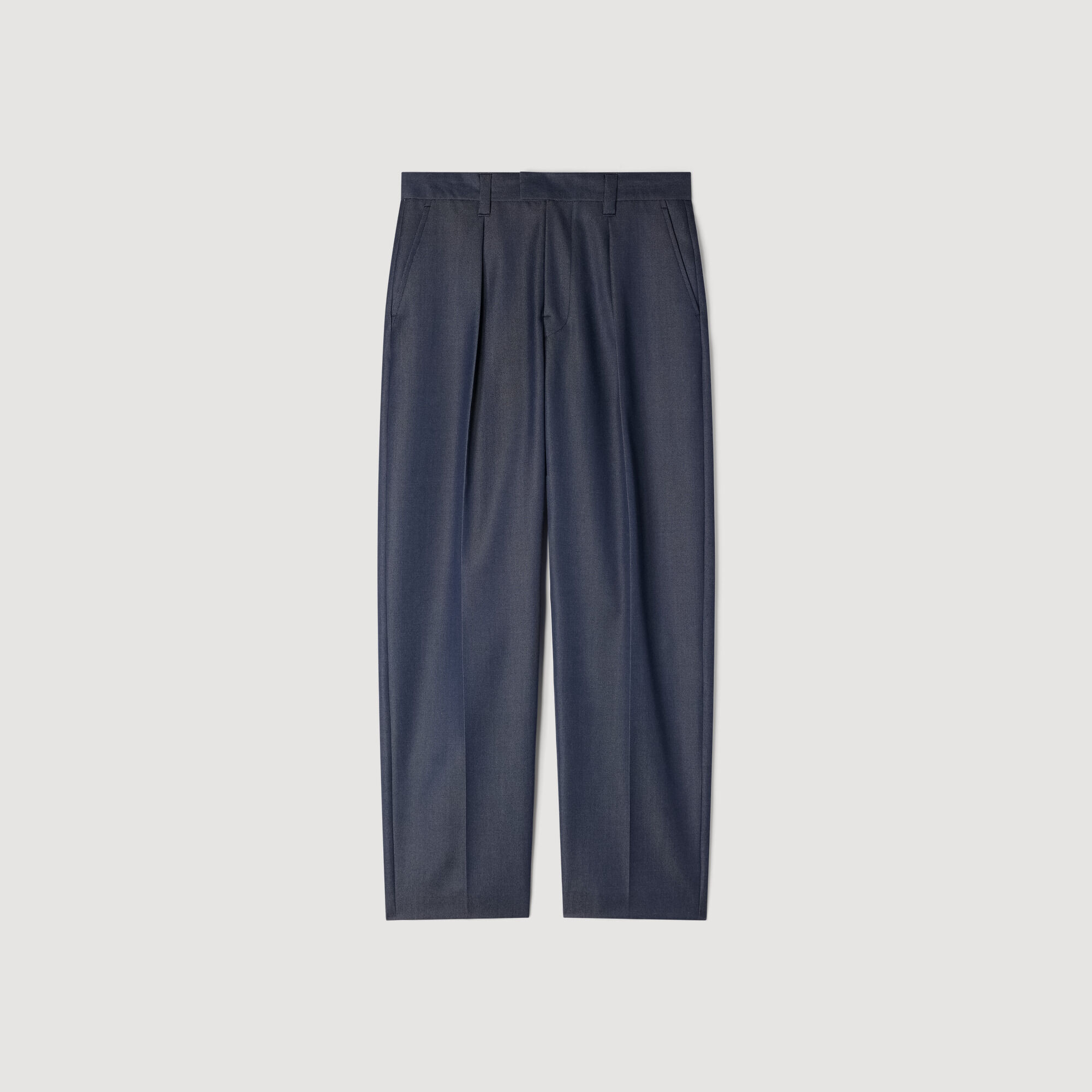 Pleated Denim-Effect Trousers : Pants & Shorts color Denim 
