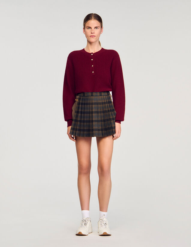 Wool And Cashmere Jumper - SFPPU02682 | sandro-paris.com Wool And Cashmere Jumper : Sweaters & Cardigans color Bordeaux