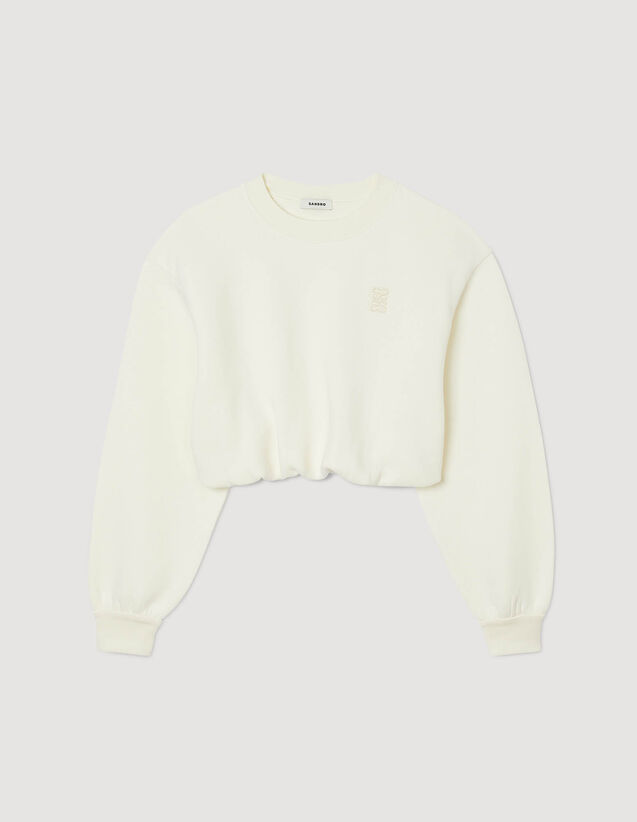 Cropped Sweatshirt : Tops color Ecru