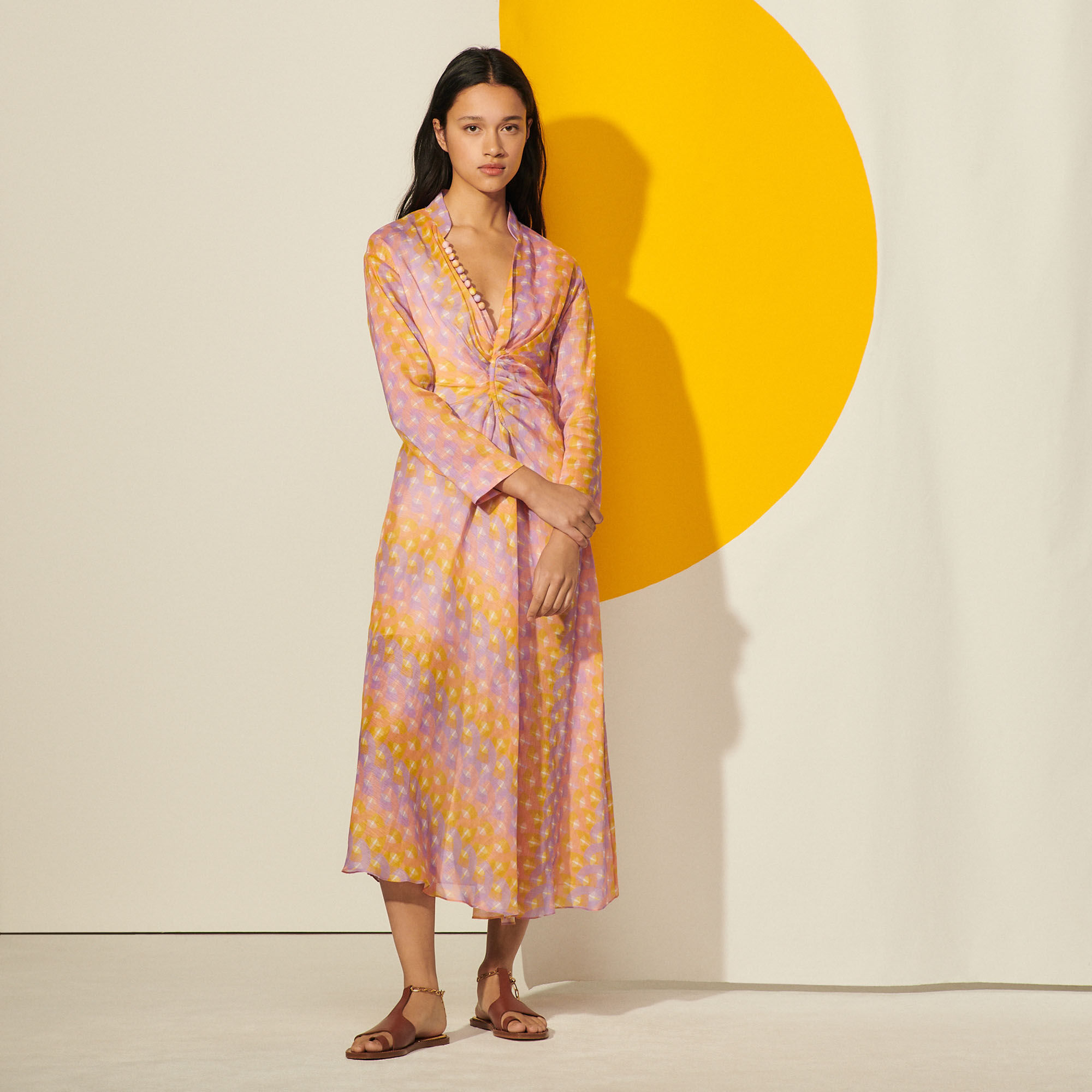 Sandro long printed dress best sale