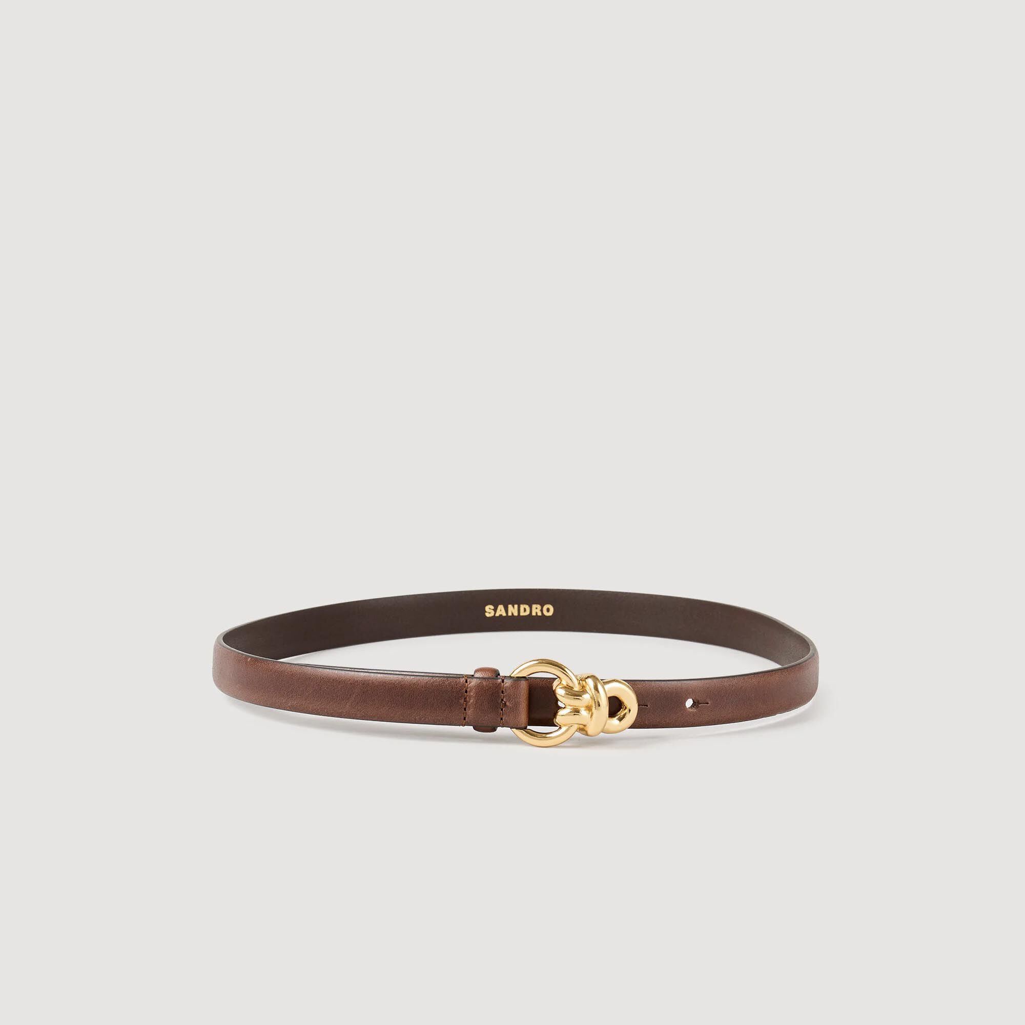 Slim Leather Belt : Belts color Black