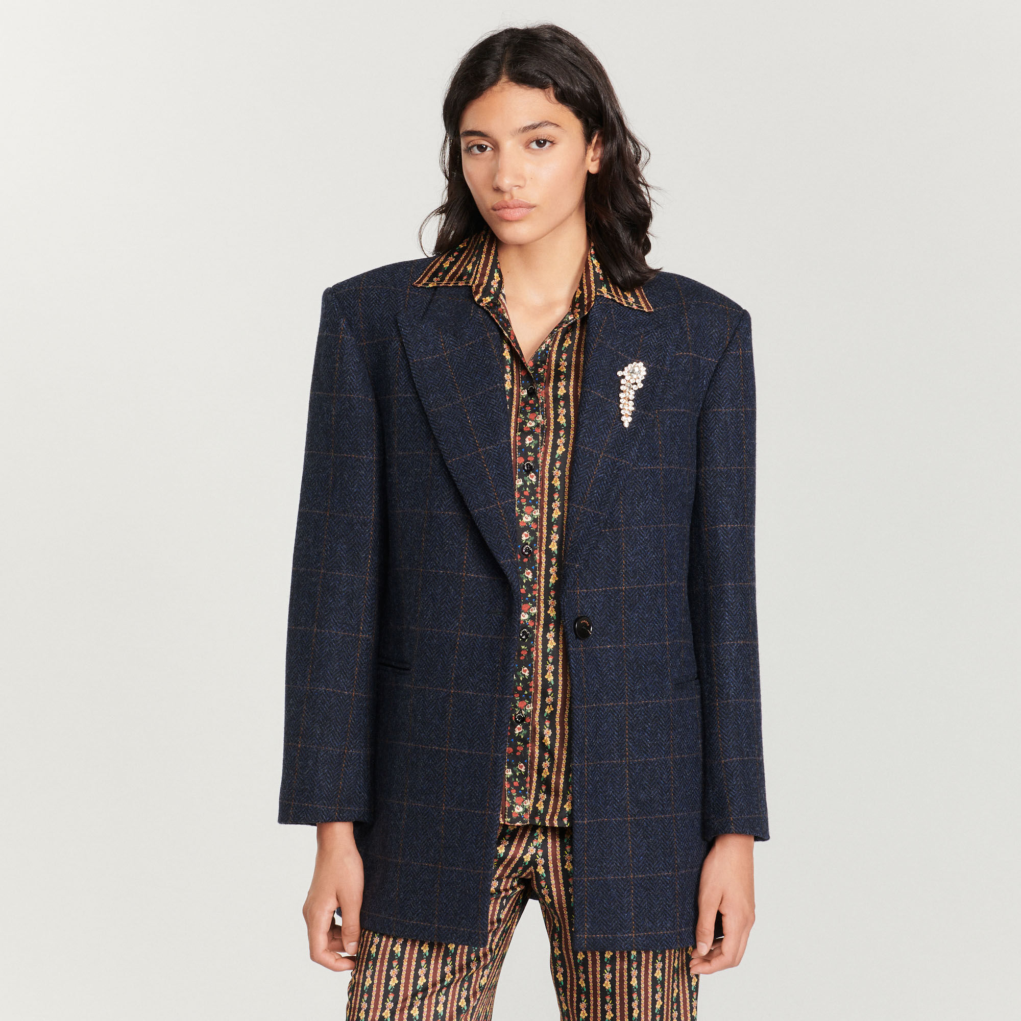 Checked Tailored Jacket Coats Jackets Sandro paris