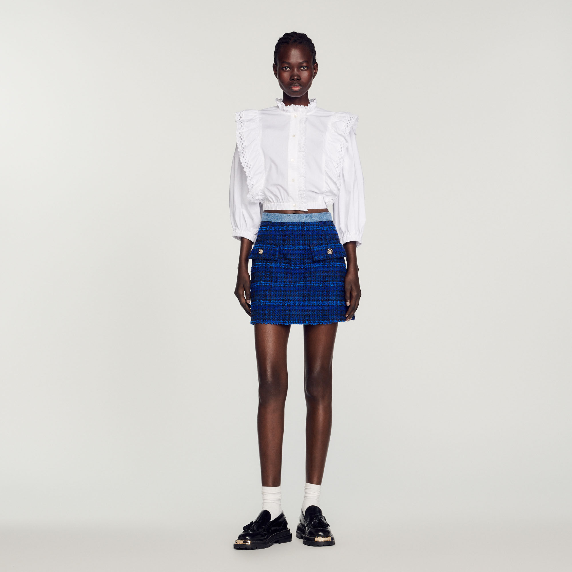 Plaid mini store skirt zara