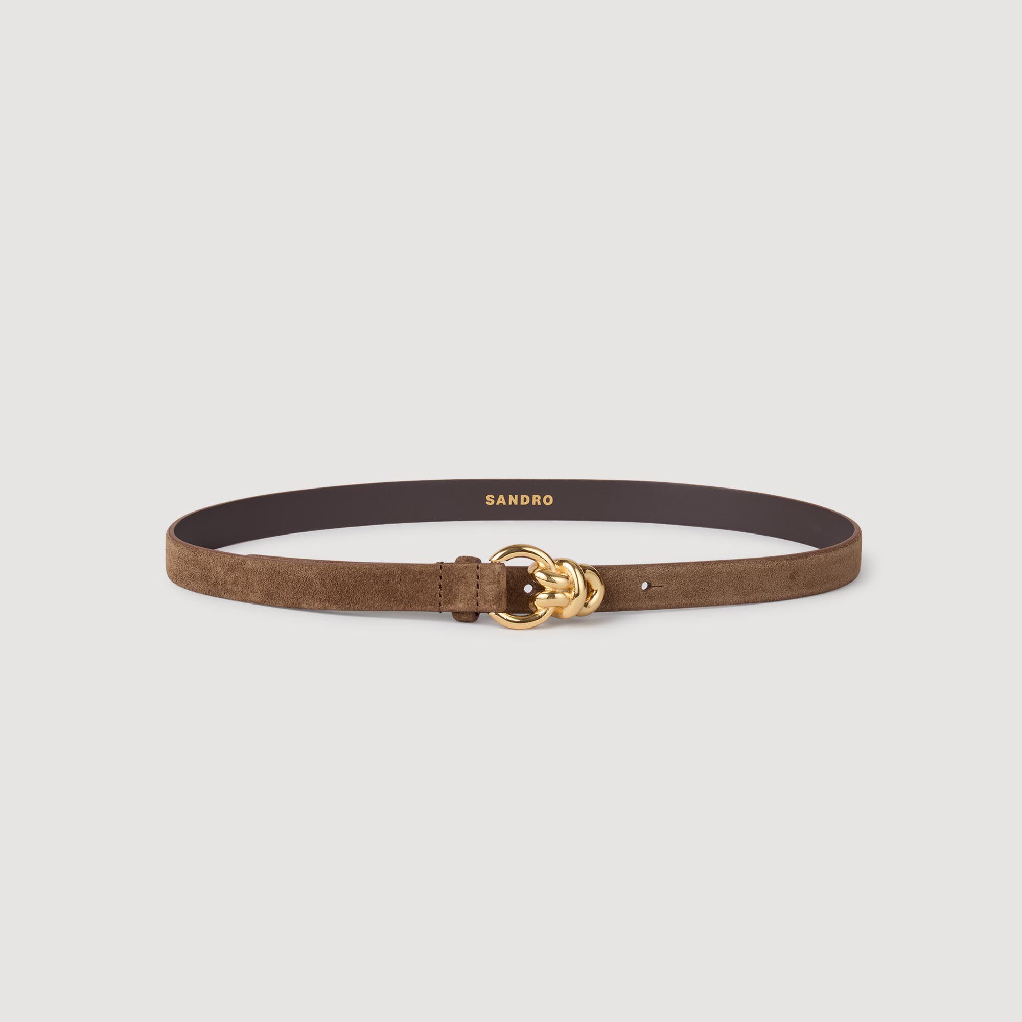 Suede Leather Belt : Belts color Brown