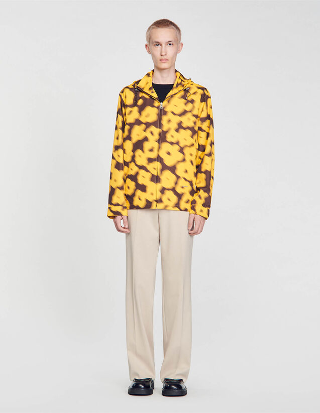 Floral Print Jacket : Trench coats & Coats color Yellow