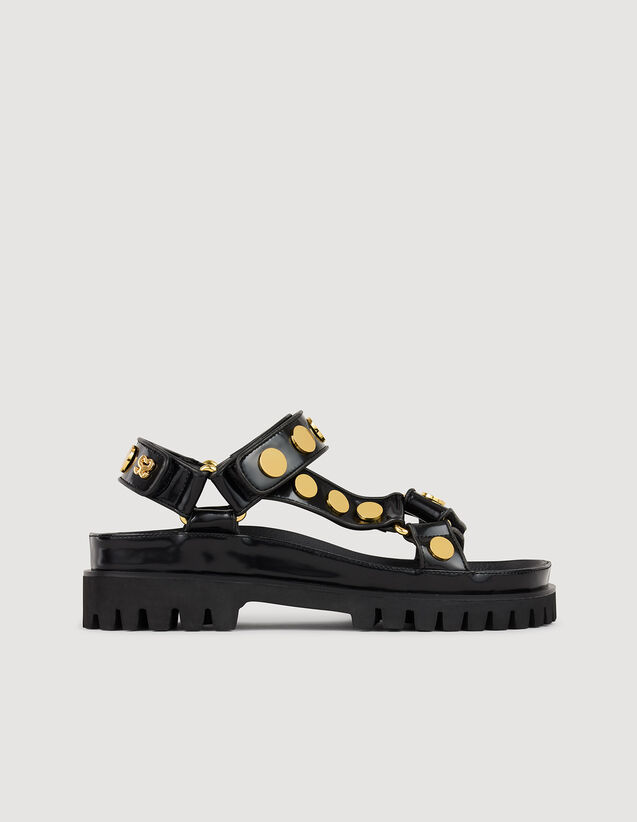 Studded Sandals With Tread : Sandals color Black