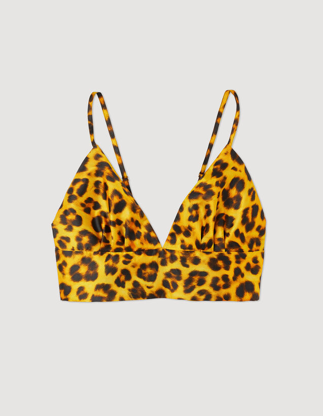 Leopard Bralette Top : Tops color Orange / Black