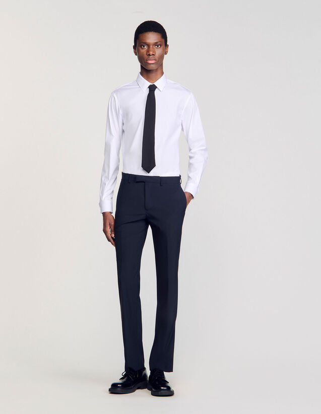 Wool Suit Trousers - SHPPA01592 | sandro-paris.com Wool Suit Trousers : Pants & Shorts color Navy Blue