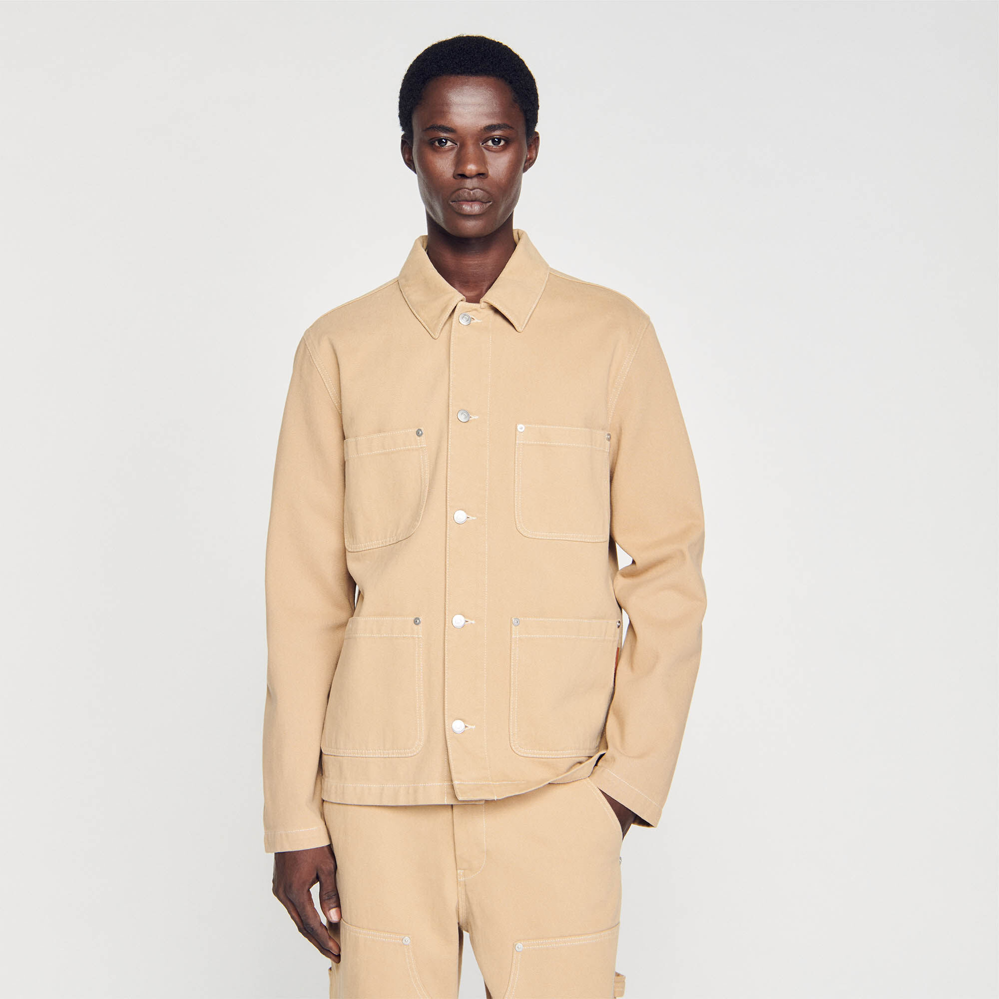 Beige worker jacket online
