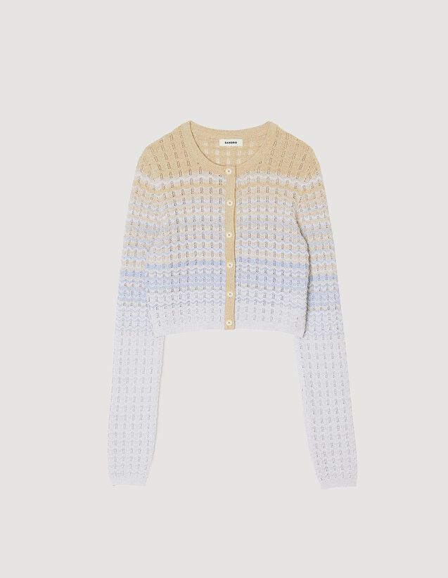 Gradient Knit Cardigan : Sweaters & Cardigans color Blue / Gold