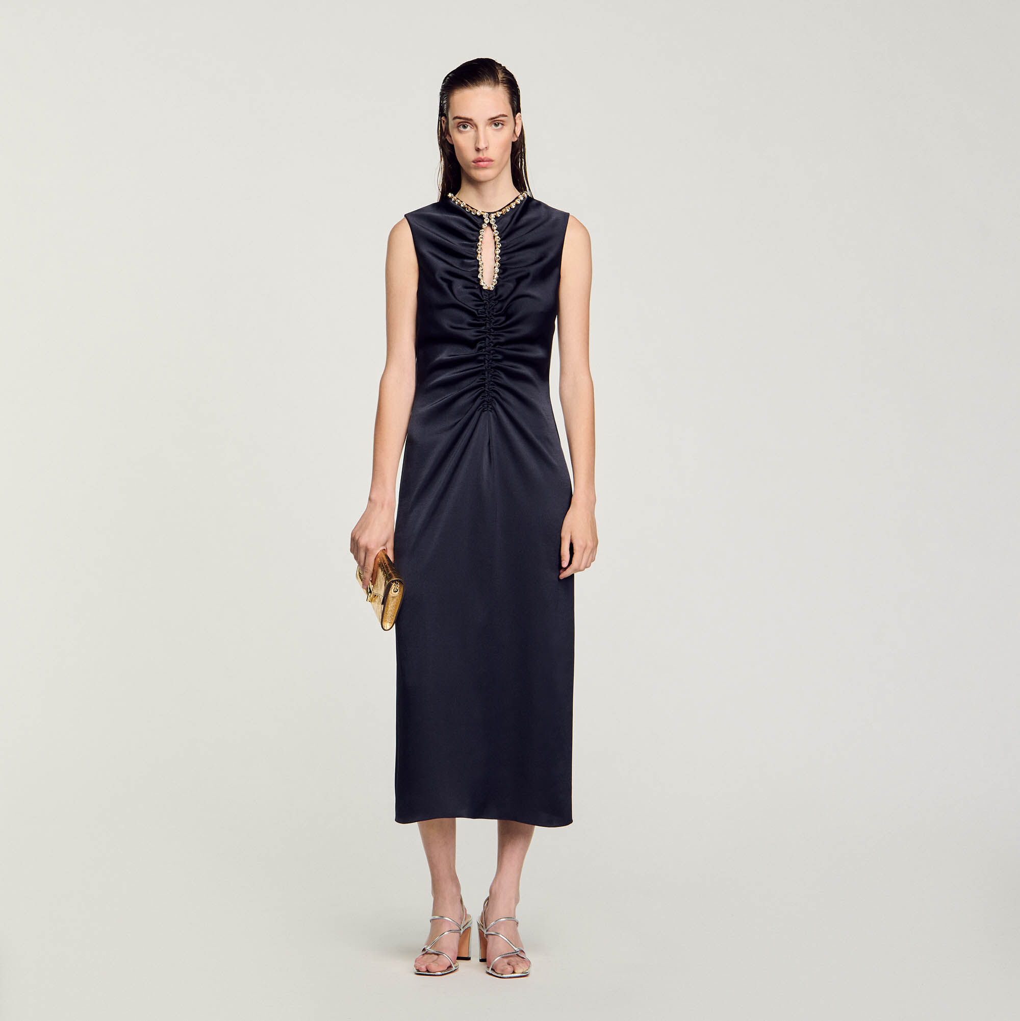 Sandro printed flowing midi dress cheap