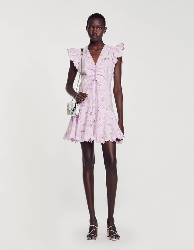 Daisy Guipure Short Dress : Dresses color Parma / Ecru