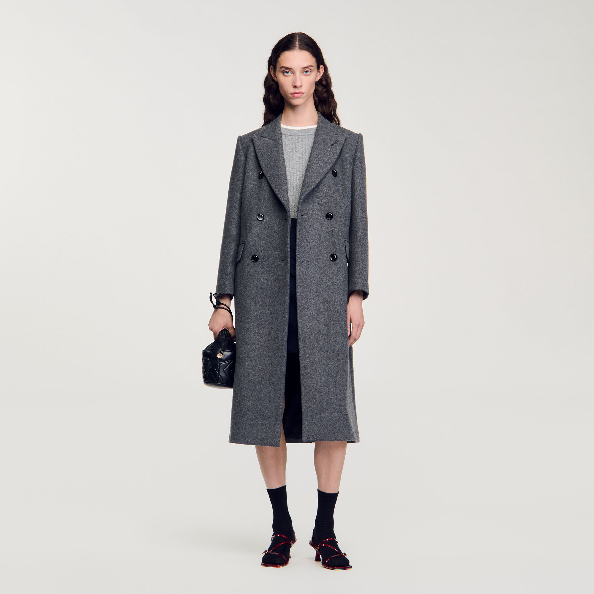 Long Coat : Coats & Jackets&nbsp; color Grey