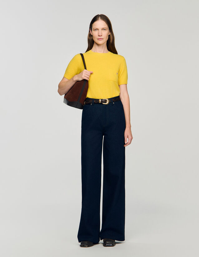 Short-Sleeve Jumper - SFPPU02678 | sandro-paris.com Short-Sleeve Jumper : Sweaters & Cardigans color Camel