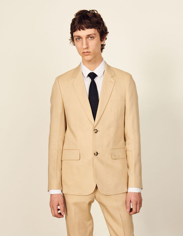 Linen Suit Jacket : Suits & Tuxedos color Beige