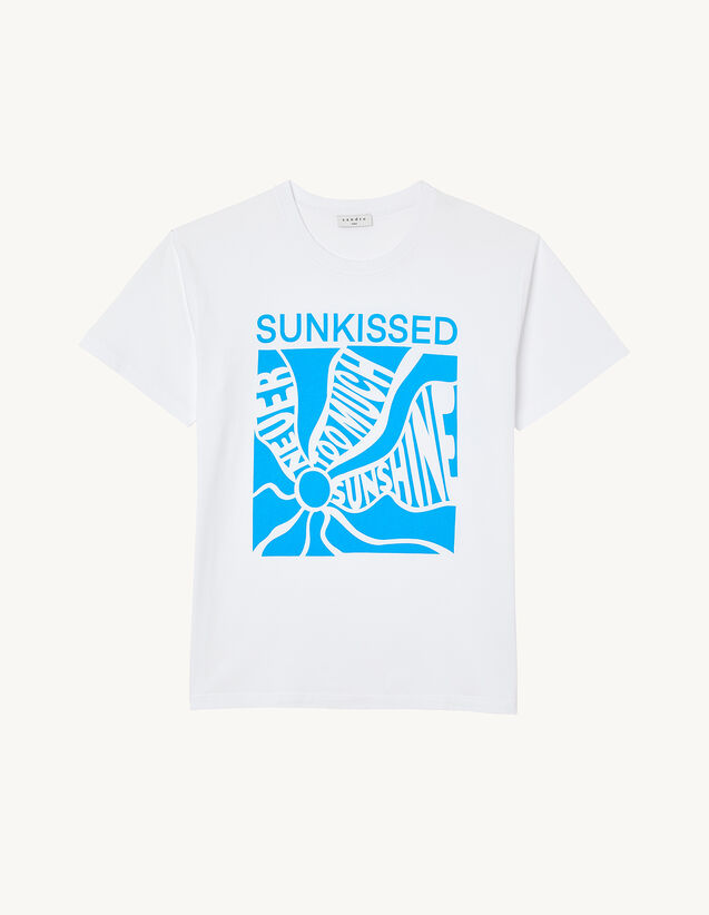 Printed T-Shirt : T-shirts color Blue/white