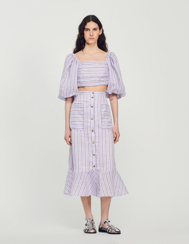 A-Line Striped Skirt : Skirts & Shorts color Lilac / Black