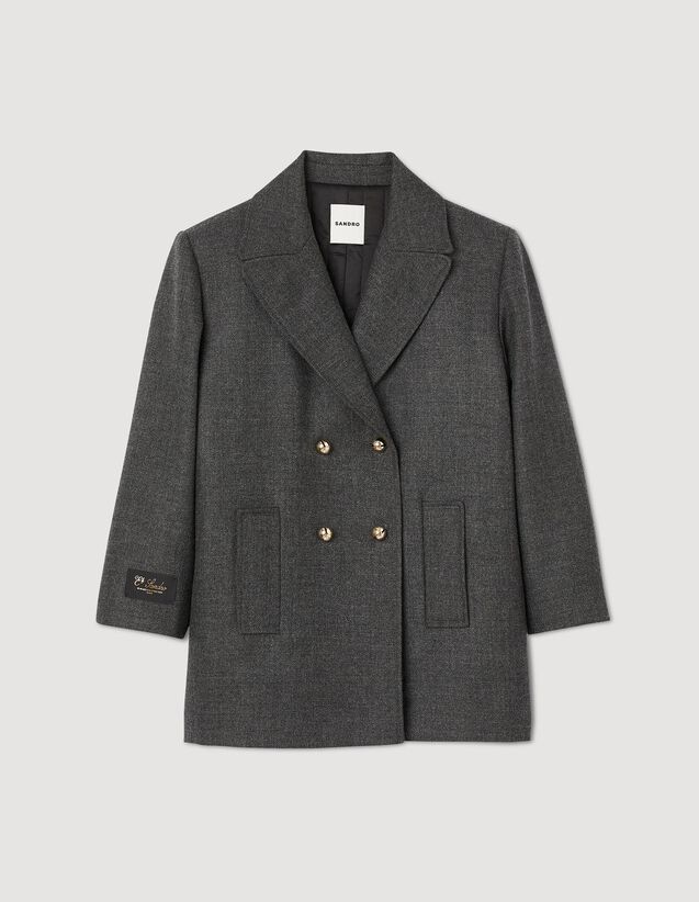 Wool Pea Jacket : Coats color Grey