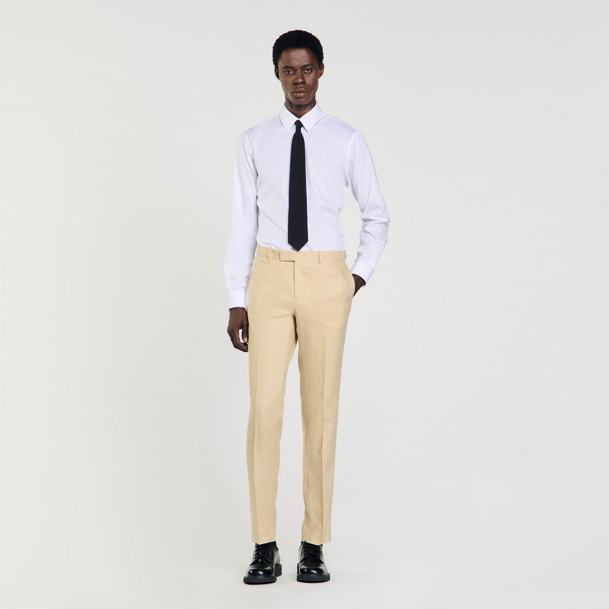 Linen Trousers : Pants & Shorts color Beige