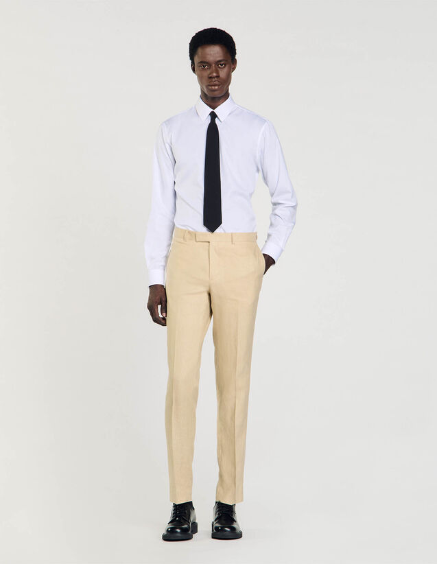 Linen Trousers : Pants & Shorts color Beige