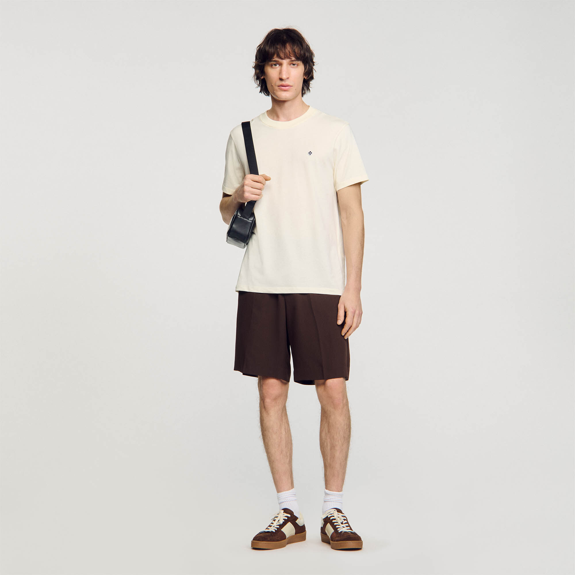 T-Shirt With Square Cross Patch : Tops & T-shirts color Tobacco Brown