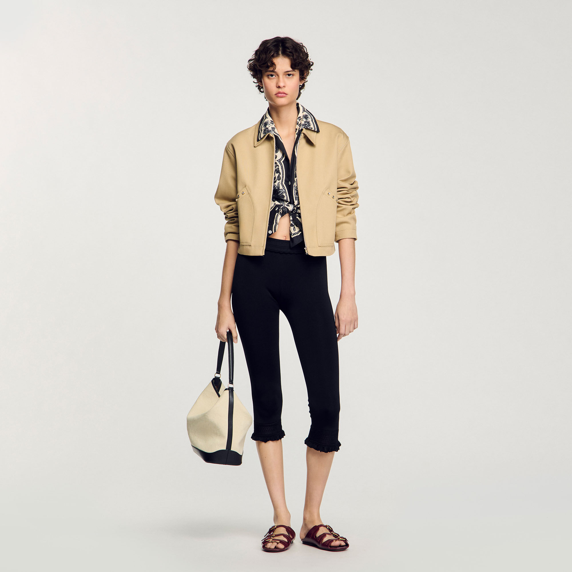 SANDRO ニットジャケット SANDRO ニット ジャケット メタリック チェック | THE OUTNET