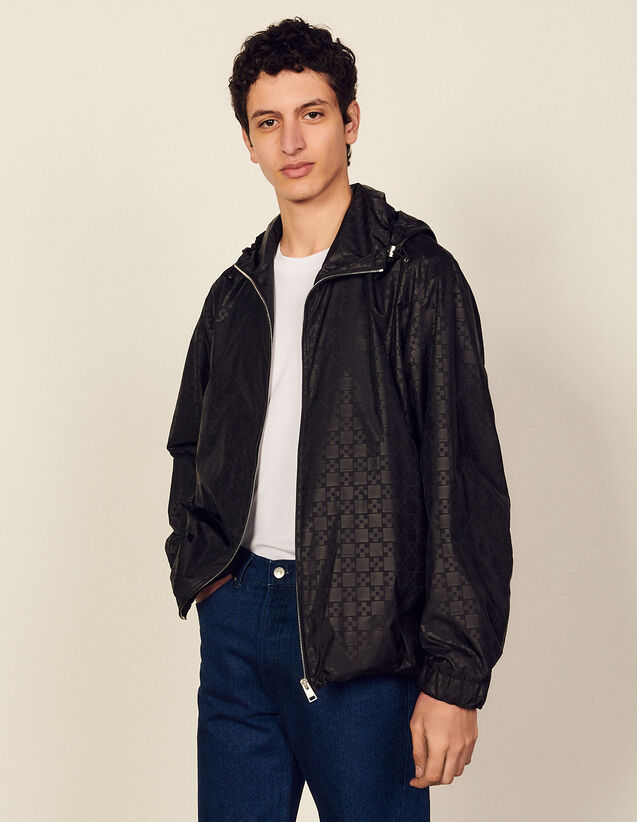 Printed Jacket : Trench coats & Coats color Black