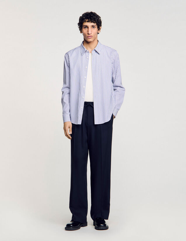 Striped Shirt - SHPCM01353 | sandro-paris.com Striped Shirt : Shirts color Blue Sky