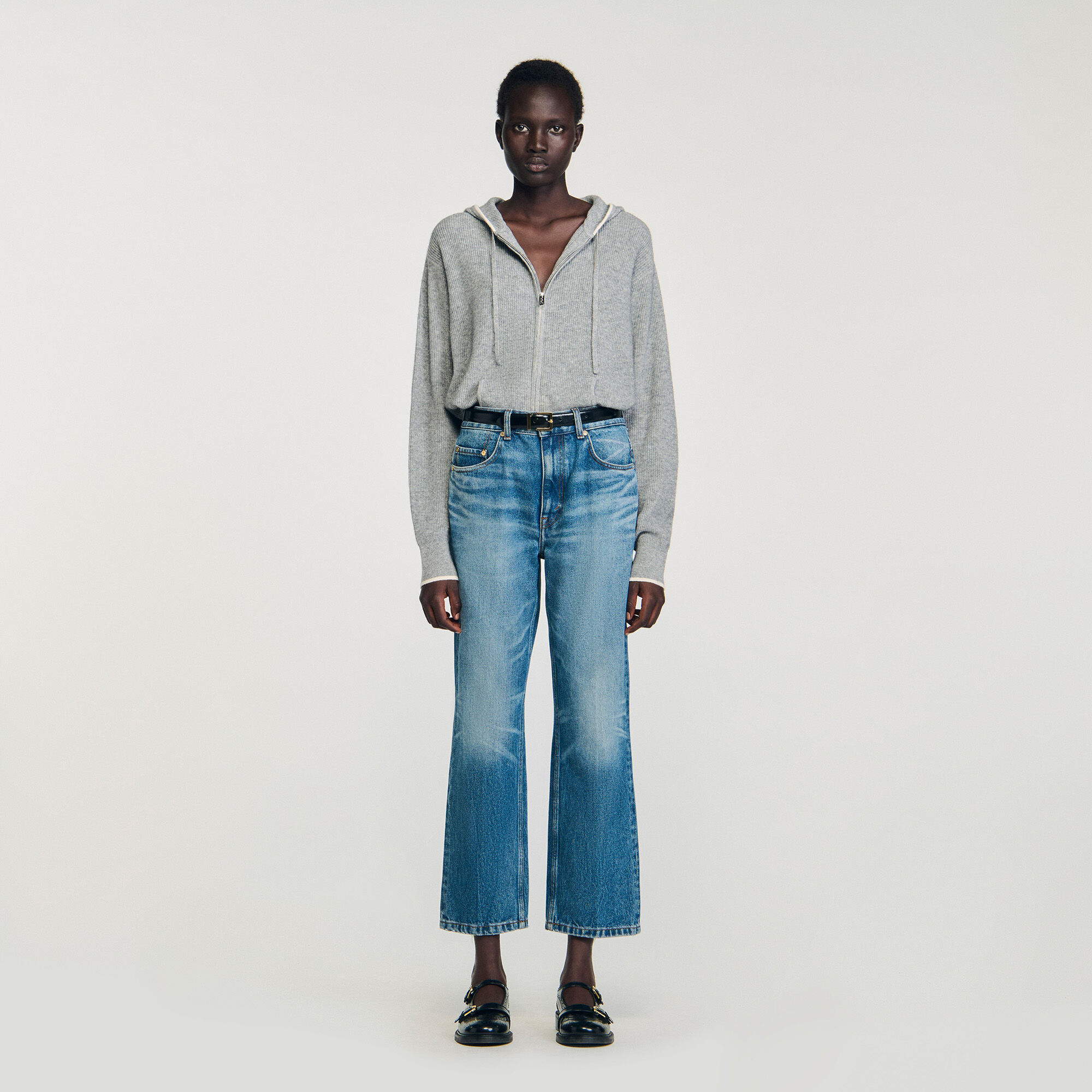 Hooded Cardigan : Sweaters & Cardigans color Grey