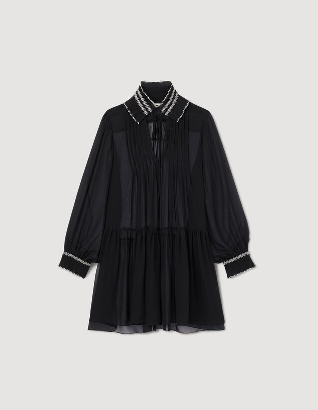 Billowy Chiffon Dress : Dresses color Black