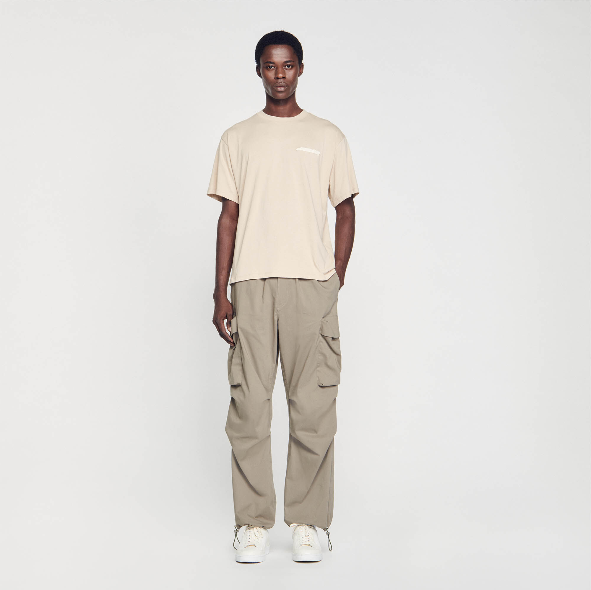 Cotton T-Shirt : Tops & T-shirts color Beige