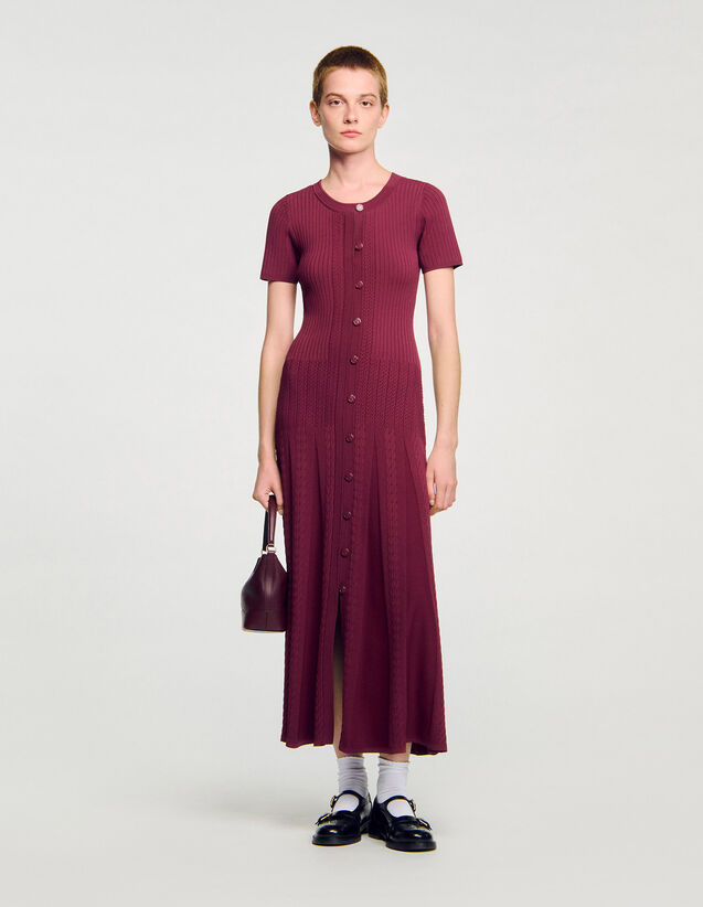 Knit Maxi Dress - SFPRO04441 | sandro-paris.com Knit Maxi Dress : Dresses color Bordeaux