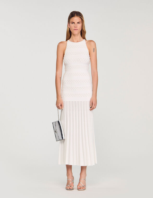 Beaded Dress - SFPRO04503 | sandro-paris.com Beaded Dress : Dresses color Ecru