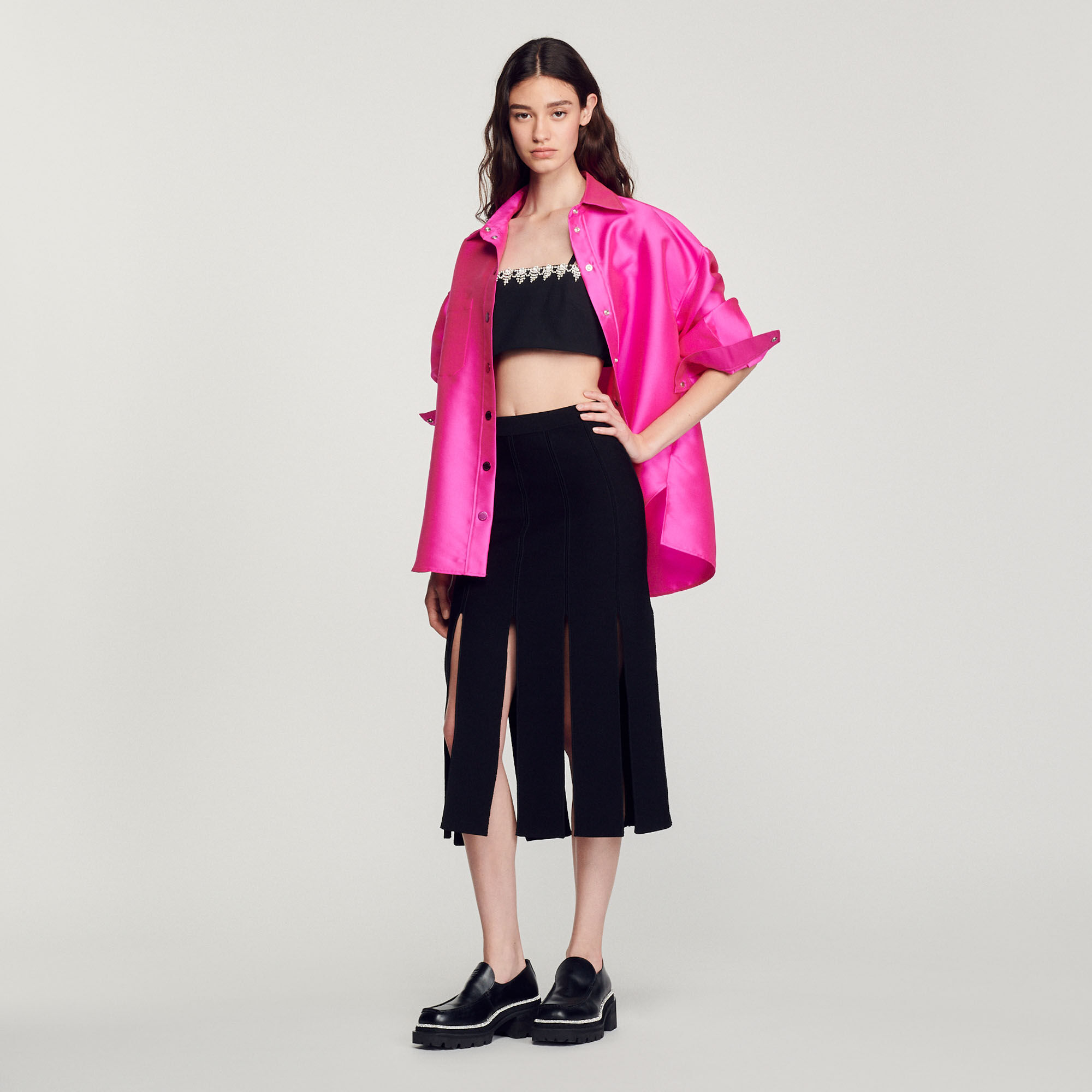 Knitted Skirt With Wide Fringes : null color 