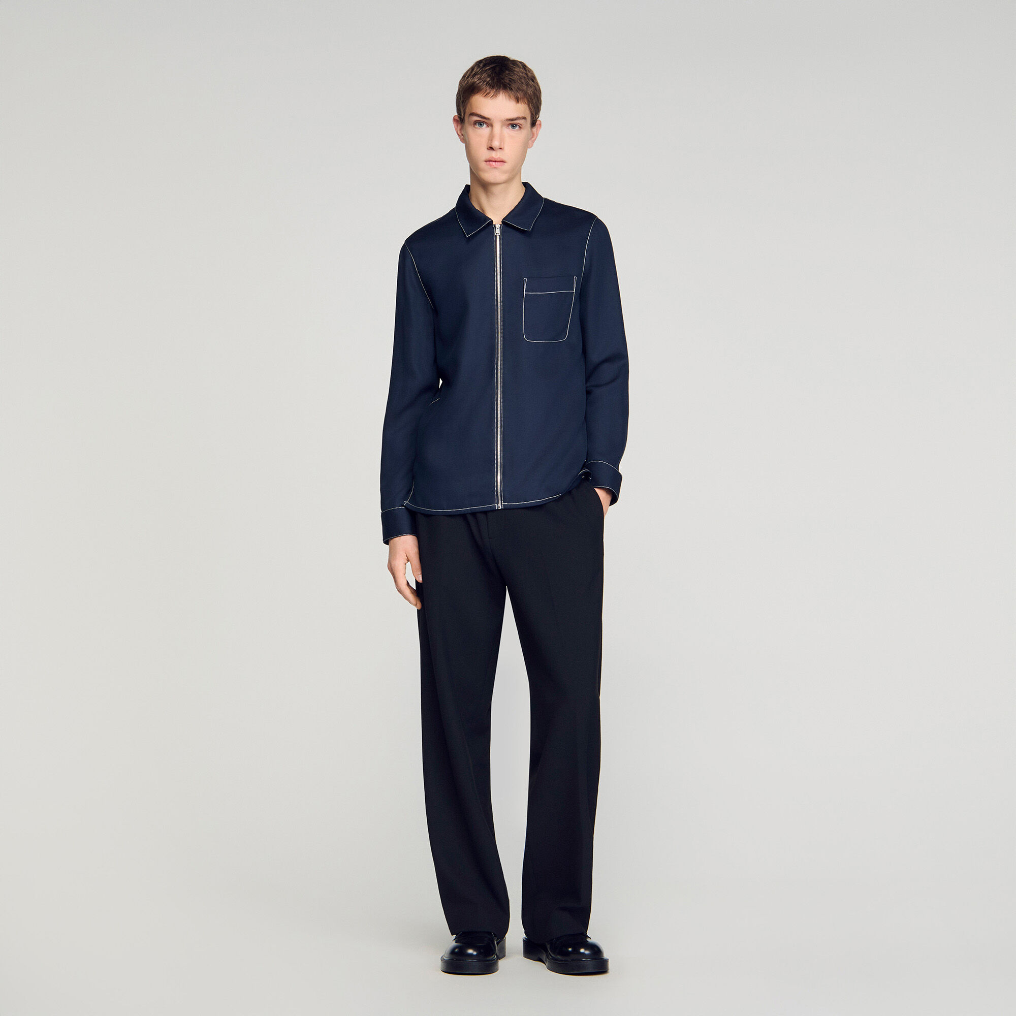sandro : Shirts color Navy Blue
