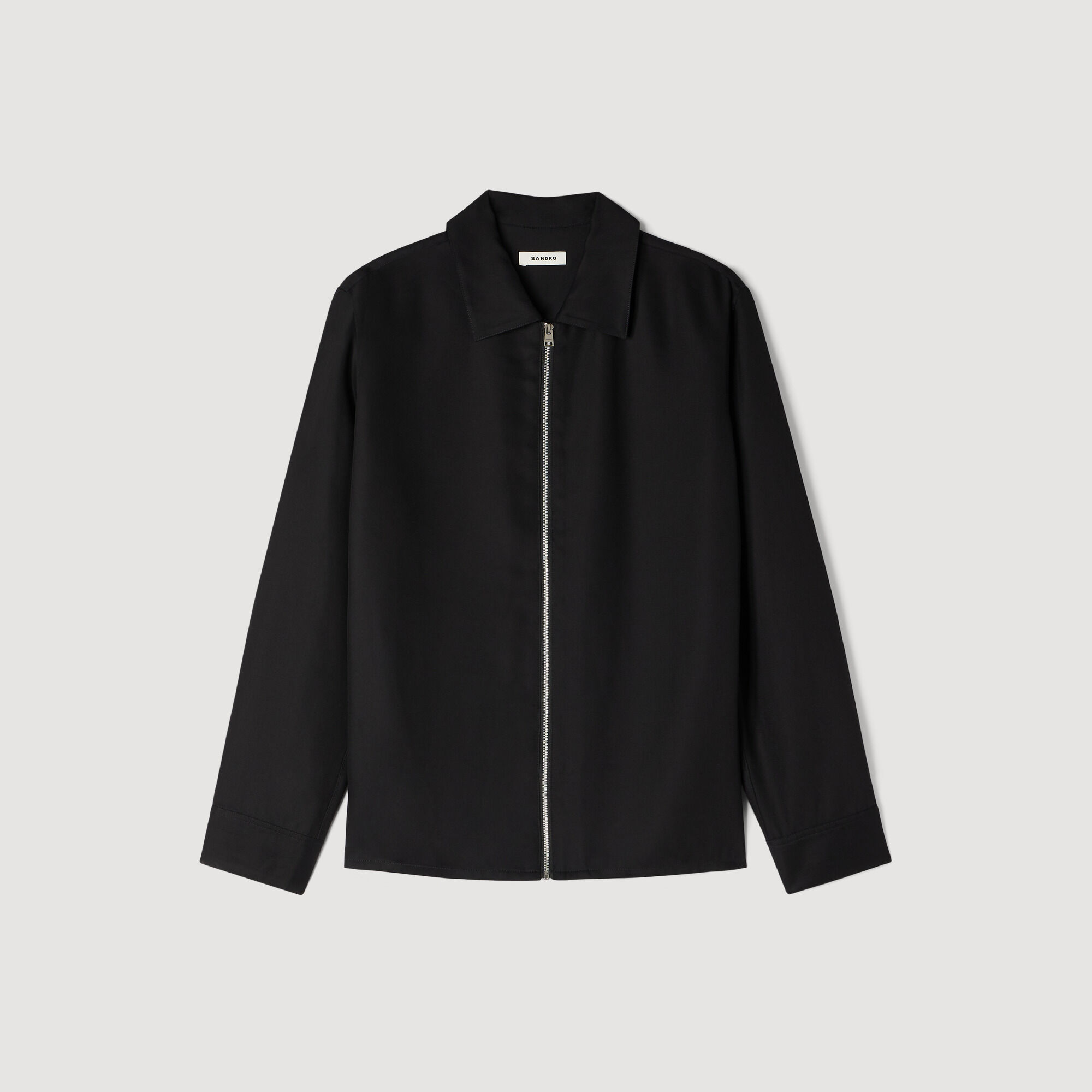 Hooded Shirt With Regular Collar : Shirts color Black