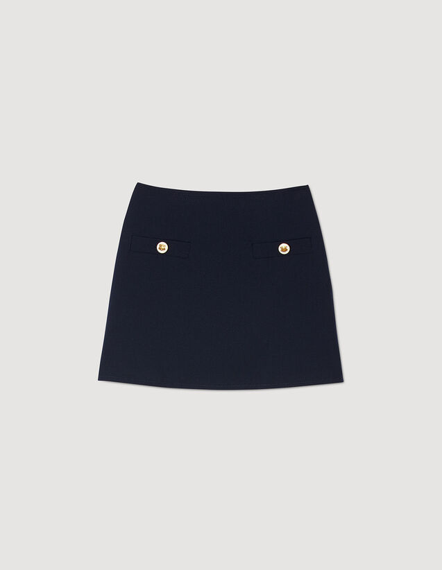 Short Wool Twill Skirt : Skirts & Shorts color Deep blu