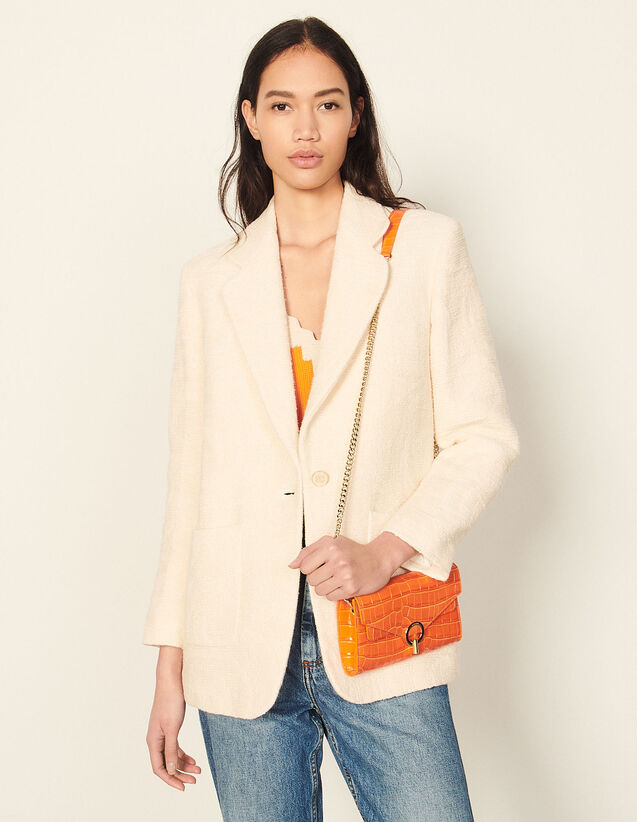 Tweed Tailored Jacket : Blazers & Jackets color Ecru / Beige