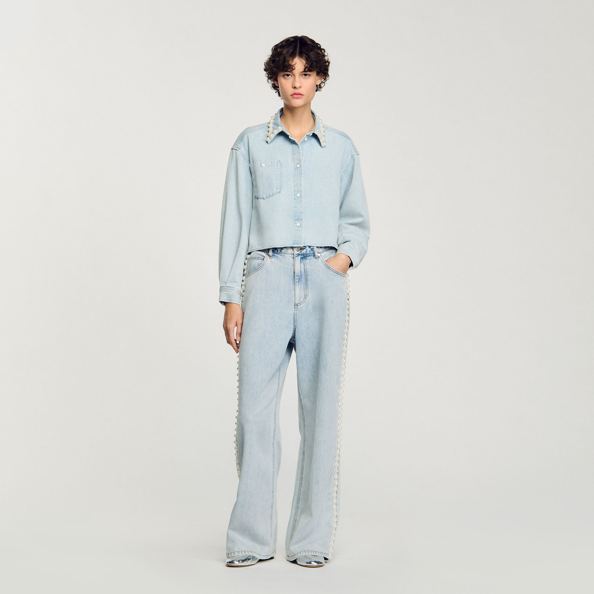 Sandro - sandro レース　セーター SANDRO レイヤードディテール セーター | ブルー | FARFETCH JP