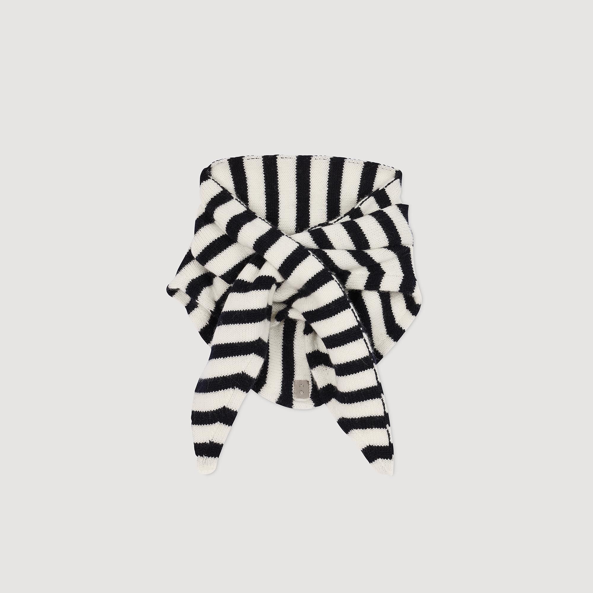 Wool And Cashmere Scarf : Other Accessories&nbsp; color Navy / Ecru