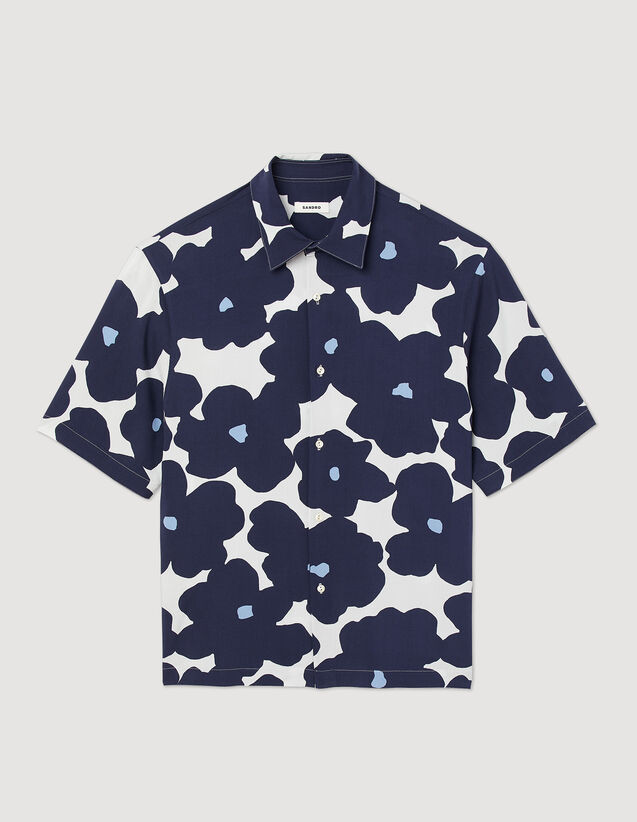Floral Printed Shirt : Shirts color Navy Blue
