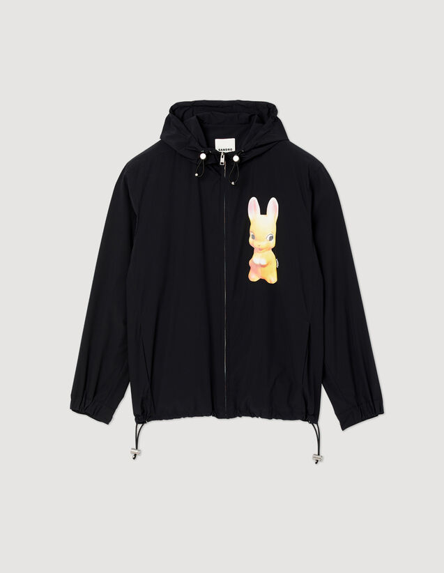 Rabbit Print Tech Jacket : Lunar New Year Collection color Black