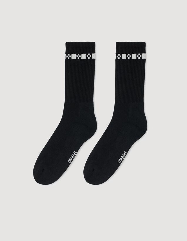 Embroidered Socks - SHABO01076 | sandro-paris.com Embroidered Socks : Socks color Black